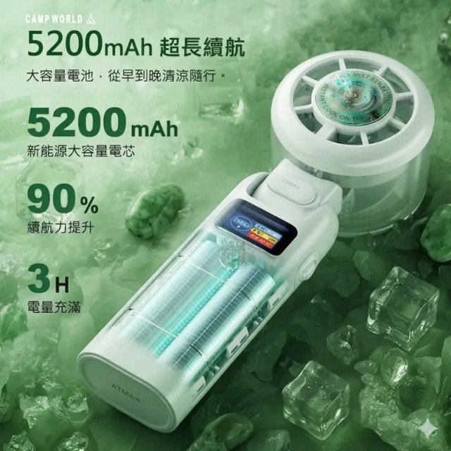 【ATMAX】ICY小冰扇 AI智能水霧手持風扇