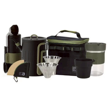 【AWADA】手沖咖啡隨行分享套裝-基本版、升級包-軍綠色