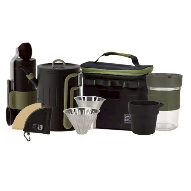 【AWADA】手沖咖啡隨行分享套裝-基本版、升級包-軍綠色