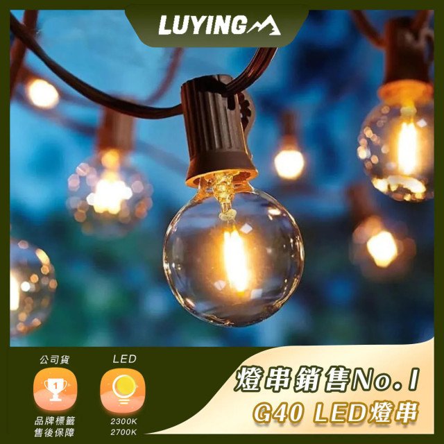 【Z區】G40 LED 塑膠&玻璃燈串 (贈1顆備用燈泡)